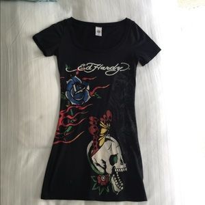 Vintage Ed Hardy Longline Tee - XS